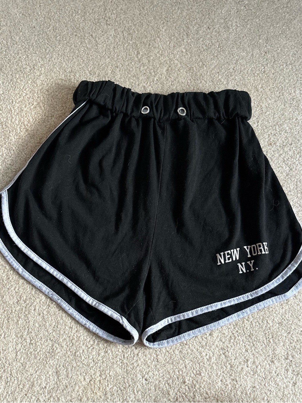 Black Women's Athletic Shorts with 'New York N.Y.' Print